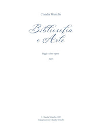 Bibliosofia e Arte, 2025 (Italian)